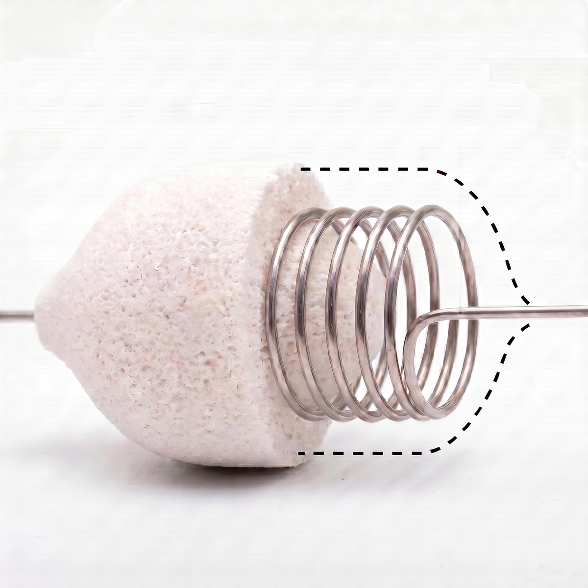 A catalytic combustion sensor bead: a platinum coil embedded in a porous ceramic support